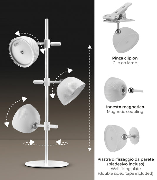 Tisch- und Wandleuchte Magnetika