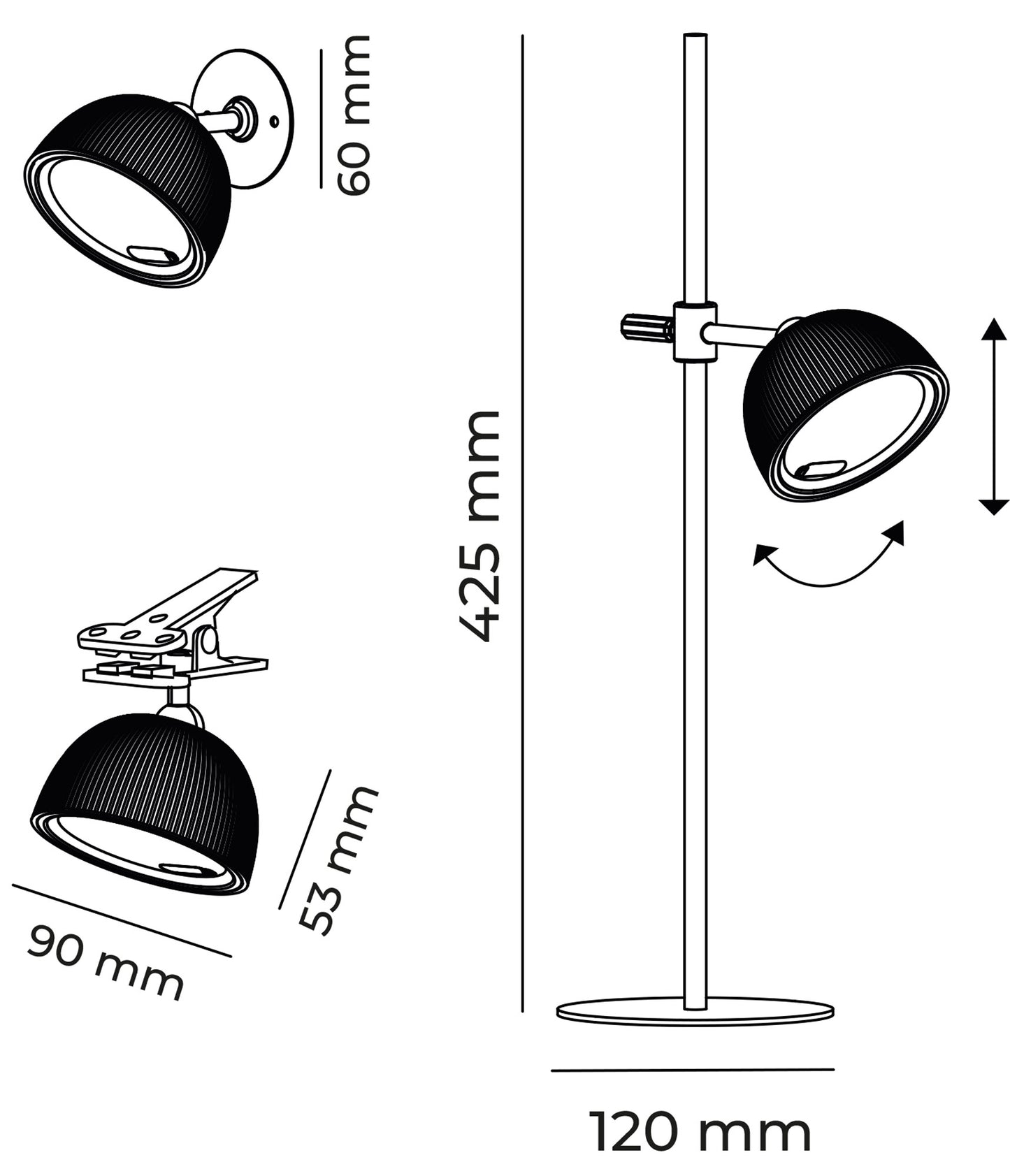 Tisch- und Wandleuchte Magnetika